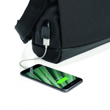 Logo trade promotional item photo of: Madrid RFID USB 15.6" laptop bag PVC free