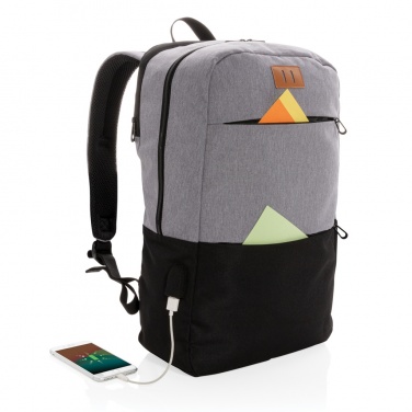 Logo trade promotional giveaway photo of: Modern 15.6" USB & RFID laptop backpack PVC free