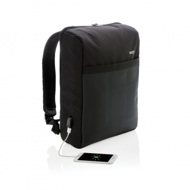 Logo trade promotional item photo of: Swiss Peak 15" anti-theft RFID & USB backpack PVC free