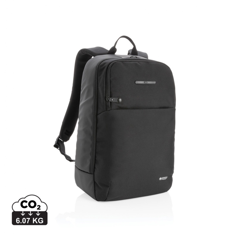 Logotrade promotional merchandise image of: Swiss Peak laptop backpack with UV-C steriliser pocket