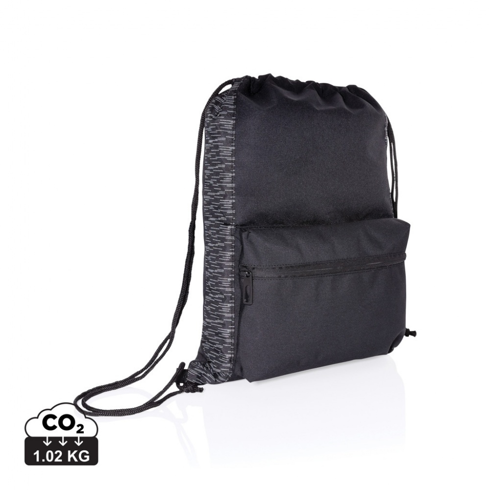 Logotrade promotional gift image of: AWARE™ RPET Reflective drawstring backpack
