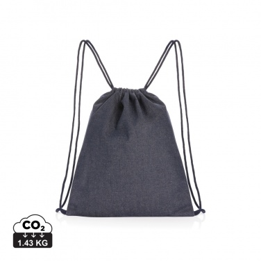 Logo trade corporate gifts image of: Impact AWARE™ recycled denim drawstring backpack
