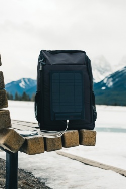 Logotrade corporate gift picture of: Pedro AWARE™ RPET deluxe backpack with 5W solar panel