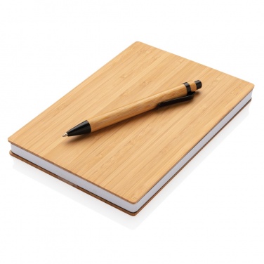 Logotrade promotional merchandise photo of: A5 Bamboo notebook & pen set
