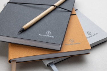Logo trade business gift photo of: A5 recycled leather notebook