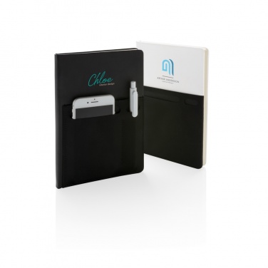 Logo trade advertising product photo of: A5 Deluxe notebook with smart pockets