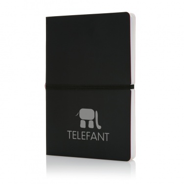 Logo trade promotional giveaways image of: Deluxe softcover A5 notebook