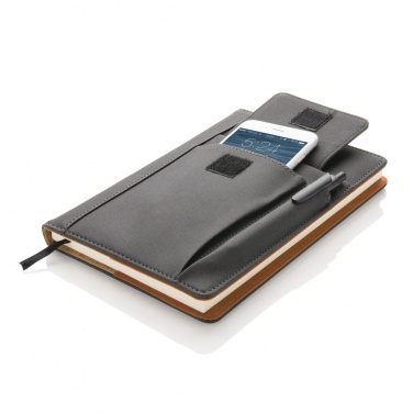 Logo trade promotional products image of: Notebook with phone pocket