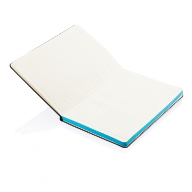 Logo trade promotional item photo of: Deluxe hardcover A5 notebook with coloured side