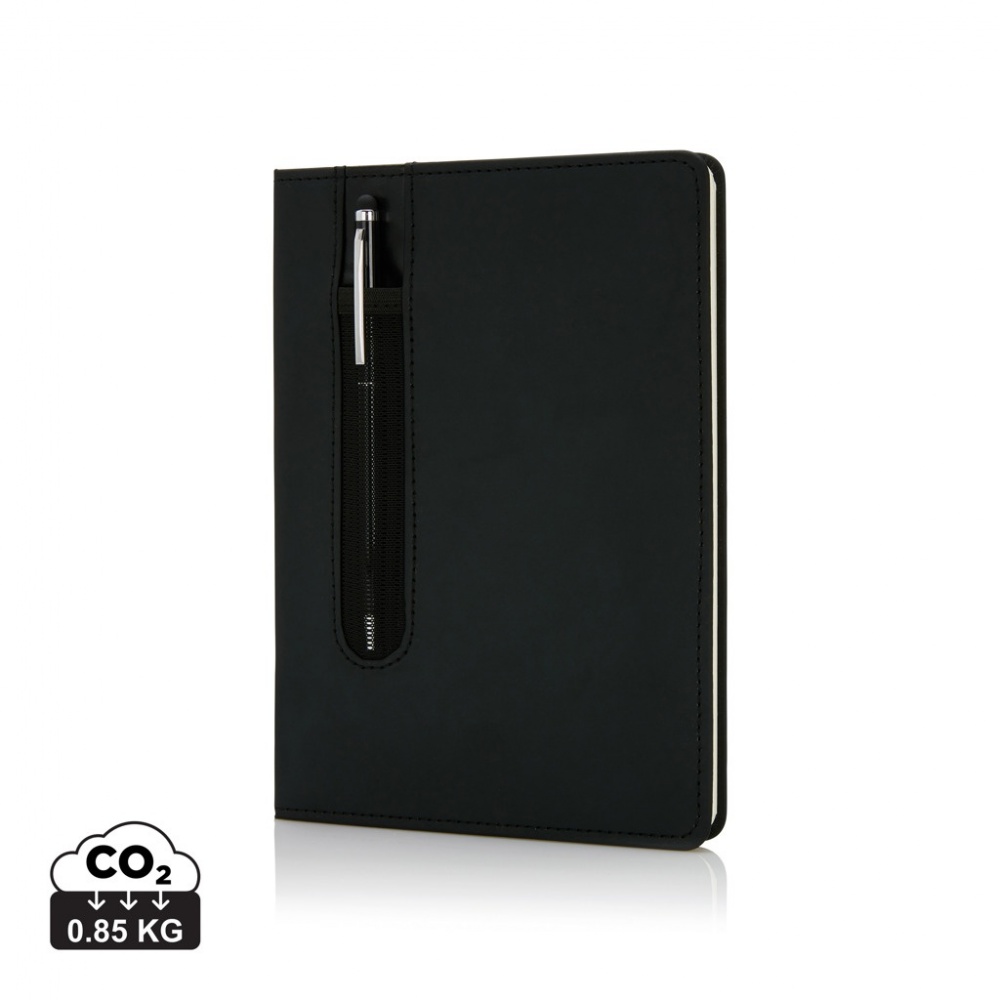 Logo trade promotional item photo of: Standard hardcover PU A5 notebook with stylus pen