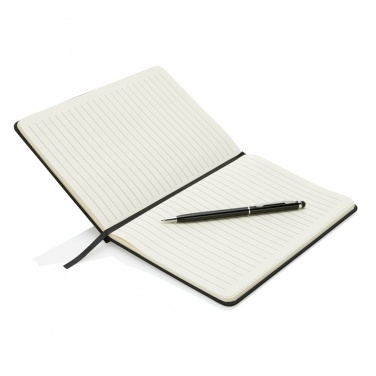 Logo trade advertising products image of: Standard hardcover PU A5 notebook with stylus pen