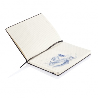 Logo trade corporate gifts image of: Deluxe hardcover PU A5 notebook