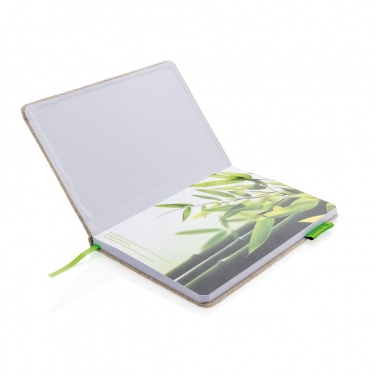 Logo trade promotional giveaways picture of: A5 jute notebook