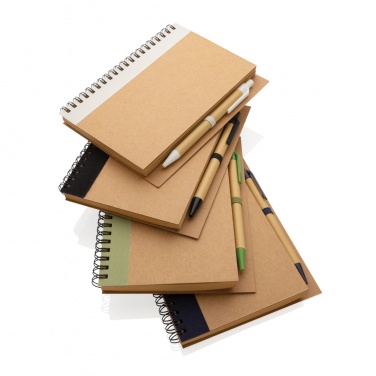 Logotrade promotional gift image of: Kraft spiral notebook with pen