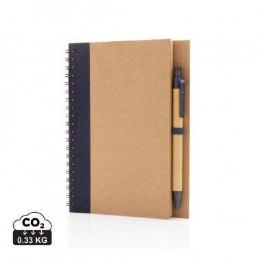 Logotrade promotional item image of: Kraft spiral notebook with pen