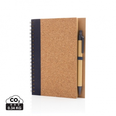 Logo trade promotional products picture of: Cork spiral notebook with pen