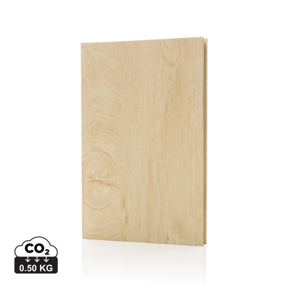 Logo trade advertising products image of: Kavana wood print A5 notebook