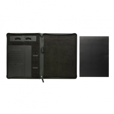 Logo trade promotional giveaways image of: Swiss Peak Heritage RCS rPU A4 portfolio with zipper