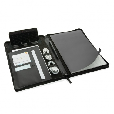 Logo trade business gift photo of: Swiss Peak Heritage RCS rPU A4 portfolio with zipper