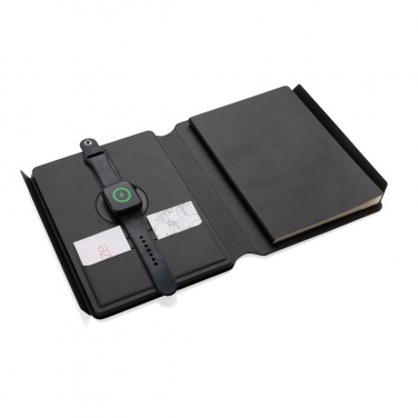 Logotrade promotional giveaway picture of: Swiss Peak RCS rePU notebook with 2-in-1 wireless charger