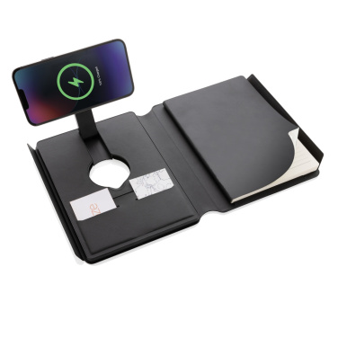 Logotrade promotional merchandise photo of: Swiss Peak RCS rePU notebook with 2-in-1 wireless charger