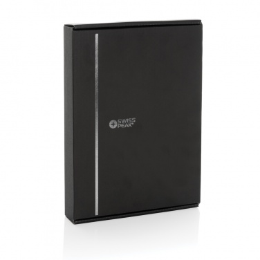 Logo trade promotional giveaways image of: Swiss Peak RCS rePU notebook with 2-in-1 wireless charger