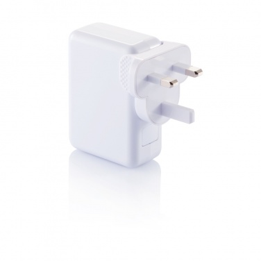 Logo trade promotional gifts picture of: Travel plug with 4 USB ports