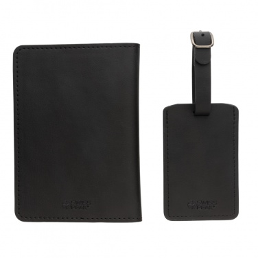 Logo trade promotional products image of: Swiss Peak GRS recycled PU travel gift set