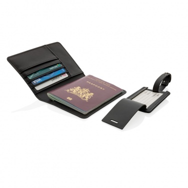 Logotrade promotional items photo of: Swiss Peak GRS recycled PU travel gift set