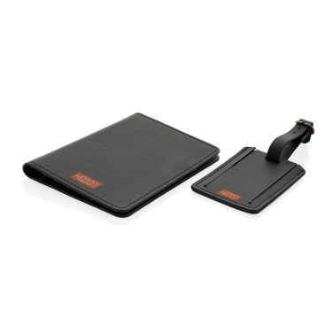 Logo trade promotional giveaways image of: Swiss Peak GRS recycled PU travel gift set