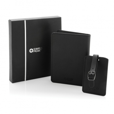 Logotrade promotional item picture of: Swiss Peak GRS recycled PU travel gift set