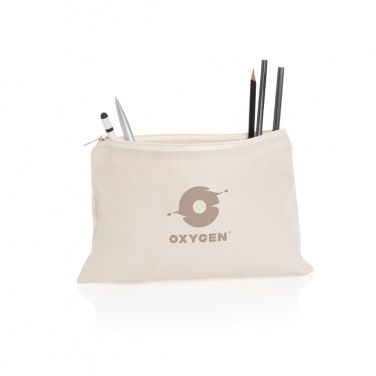 Logo trade corporate gifts image of: Impact Aware™ 285 gsm rcanvas pencil case undyed