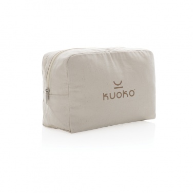 Logo trade corporate gifts picture of: Impact Aware™ 285 gsm rcanvas toiletry bag undyed
