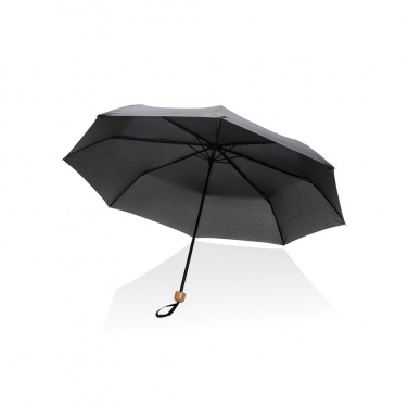 Logo trade promotional gifts picture of: 20.5" Impact AWARE™ RPET 190T Pongee bamboo mini umbrella
