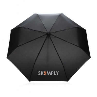 Logo trade corporate gifts image of: 20.5" Impact AWARE™ RPET 190T Pongee bamboo mini umbrella