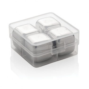 Logo trade promotional items image of: Re-usable stainless steel ice cubes 4pc