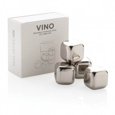 Logotrade business gift image of: Re-usable stainless steel ice cubes 4pc