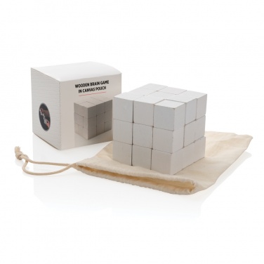 Logotrade promotional giveaway picture of: Wooden brain game in canvas pouch