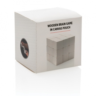 Logotrade business gifts photo of: Wooden brain game in canvas pouch