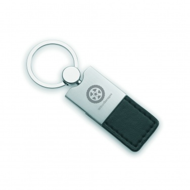 Logo trade promotional gift photo of: PU and metal key ring Helsinki