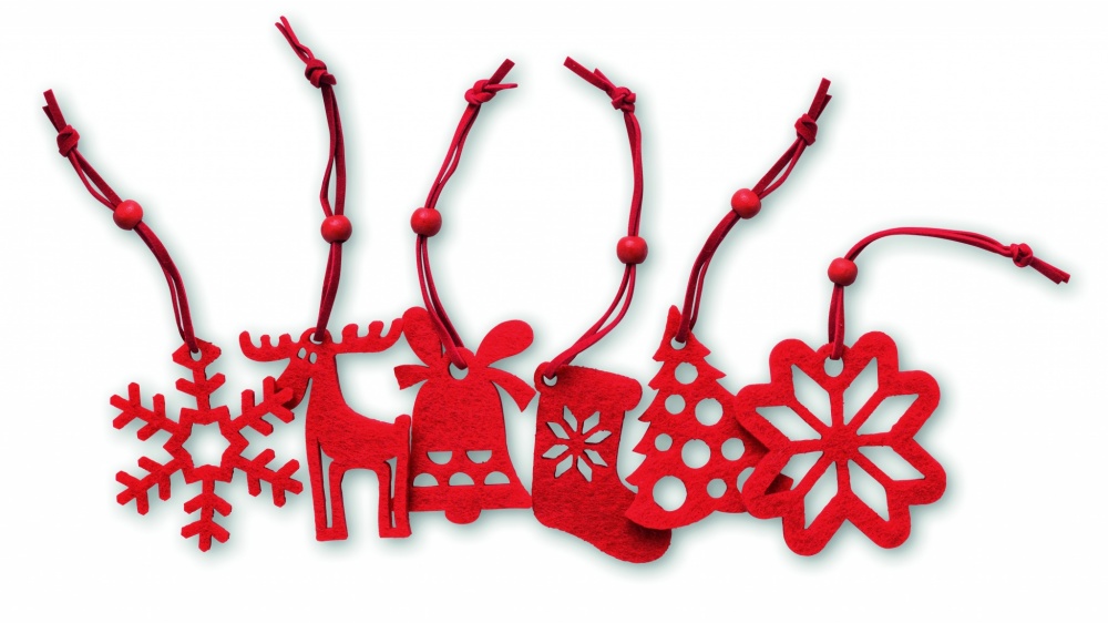 Logo trade advertising products picture of: Set of 6 felt tree hangers