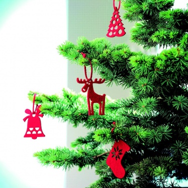 Logo trade promotional giveaways image of: Set of 6 felt tree hangers