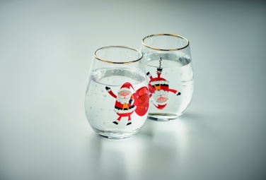 Logo trade promotional giveaways image of: Set of 2 Christmas glasses