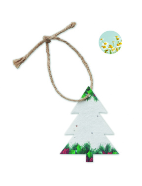 Logo trade business gifts image of: Seed paper Xmas ornament