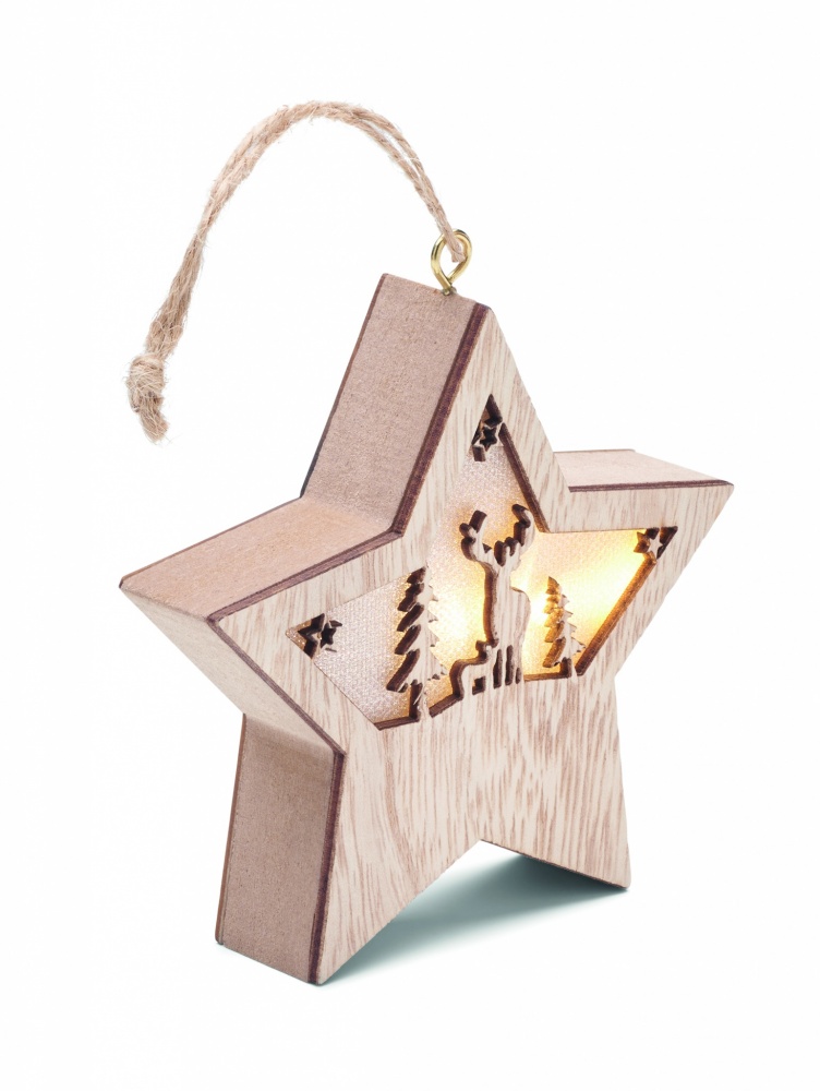 Logo trade corporate gift photo of: MDF star with light