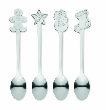 Logotrade promotional giveaway picture of: Set of 4 Christmas tea spoon