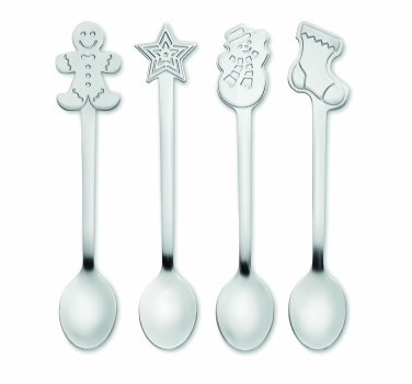 Logotrade promotional merchandise image of: Set of 4 Christmas tea spoon