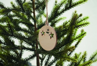 Logo trade advertising products image of: Wooden bauble shape hanger