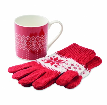Logotrade promotional merchandise picture of: Winter gift mug and gloves set
