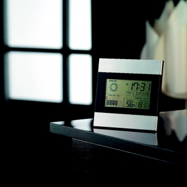 Logo trade promotional item photo of: Weather station and clock